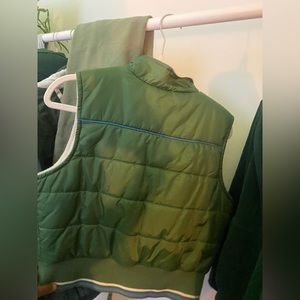 Green Cropped Puffer Vest